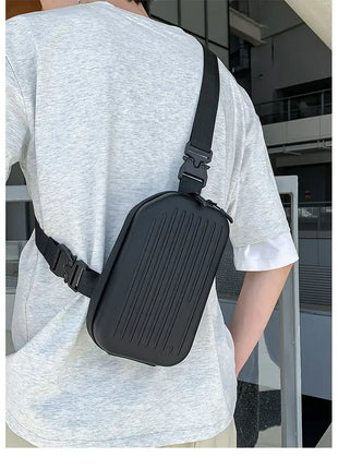 Borsa a tracolla rigida nera, leggera e portatile, per adulti, ideale per il trasporto quotidiano, lo shopping, le brevi camminate all'aperto e l'uso quotidiano.