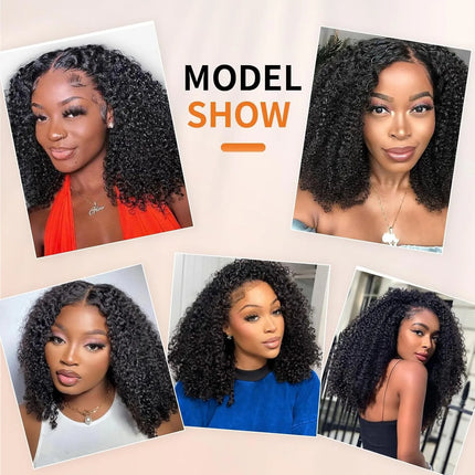 Afro Kinky Curly Clip in Hair Extensions Human Hair 12A Brazilian Hair Water Wave Clip Ins 120g Natural Black 8Pcs/Set Full Head