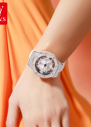 OLEVS 9996 Orologio Elegante di Lusso da Donna, Orologio al Quarzo Scheletrato, Impermeabile, con Quadrante Luminoso e Diamanti, Regalo Originale platinumshop