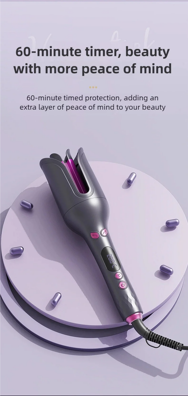 TINSOL 32MM Electric Rotary Curling Iron Automatic Hair Curler Negative Ion Air Rotating Curling Bar Professional Styling Tool