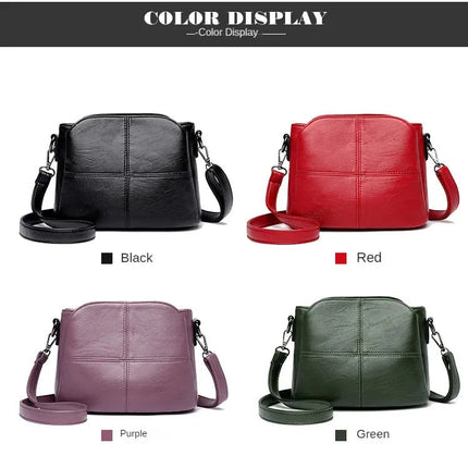 Women's Bags Retro Design Crossbody Bag Trend Quality PU Leather Bucket Shoulder Bags Small Handbags for Women PlatiNum