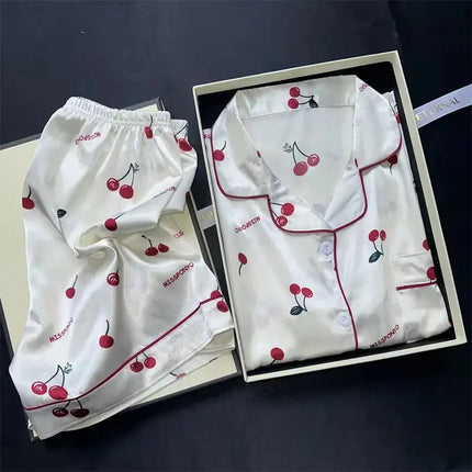 2 pezzi stampa indumenti da notte pigiama da notte in raso di seta sintetica moda pigiama casual pantaloncini da donna pigiama set abiti da pittura a inchiostro platinumshop