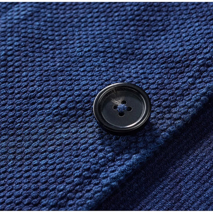 Indigo Blue Dyed Suit Jacket Heavy Sashiko Casual Japanese Retro Washed Coat Jacket