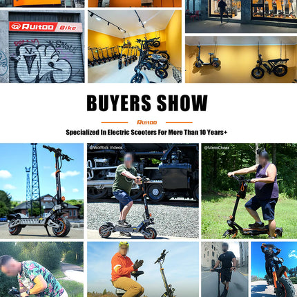 Ruitoo T2 max vendita calda scooter elettrico 1200W motore 48V 15.6AH batteria velocità massima 52 km/h adulto 10 pollici pneumatico scooter esterno