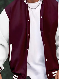 American Men's College-Style Baseball Jacket, Autumn/Winter Outdoor Sports Jogging Coat, Korean Fashion Casual Couple Jacket