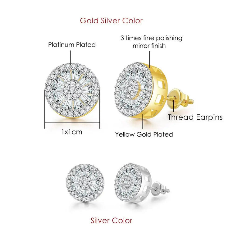 Rock Hip Hop ghiacciato orecchino a perno per uomo uomo Set completo zircone oro Piercing accessori per l'orecchio Punk Hippie Trend gioielli Dropship platinumshop
