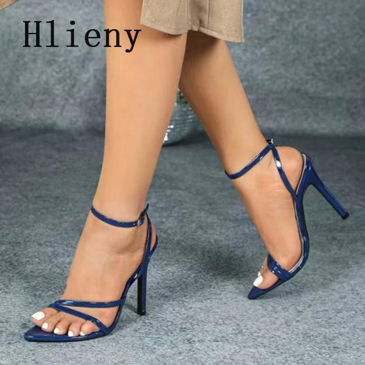 Hlieny 2026 Sandali delle nuove donne Cinturino con fibbia alla caviglia Summer Fashion Party Punta a punta Tacchi alti sottili Scarpe da banchetto da donna