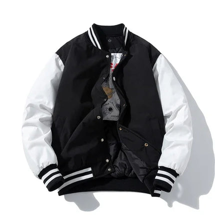 Winter Varsity Jacket Men Women Streetwear Basketball Jacket Fashion Casual Thick Parkas Men Korean Patchwork Couple Coat Button