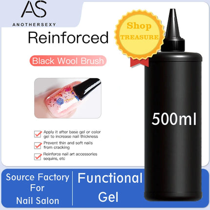 AS 500ml High Quality Nail Art Soak Off UV/LED No Wipe Top Coat Gel Polish Base Coat Without Sticky Layer Tempered TopCoat