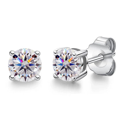 Real 0.1-3CT Test Passed Moissanite Diamond Stud Earrings for Women S925 Silver Platinum Plated Bride Wedding GRA Fine Jewelry PlatiNum