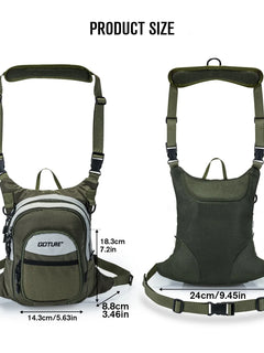 Borsa da Pesca a Mosca Goture 100% Poliestere, Borsa da Petto Ultra Leggera con Tasche Multiple, Borsa per Accessori da Pesca, Borsa a Tracolla per Esterni