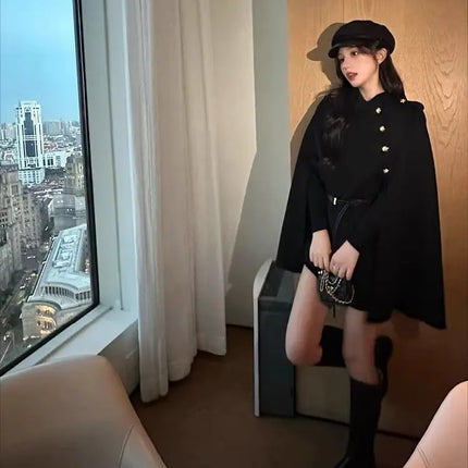 2026 New Style Women's Wool Coats Capes Autumn/Winter Princess Style Wool Cloak Woman