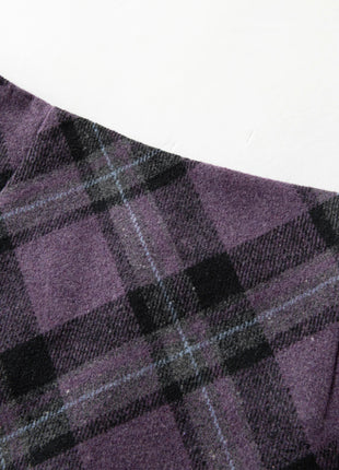 FSLE Autumn Party Skirt High Waist Retro Plaid Knit WoolShort Skirt For Women 2025 Fall Winter New Arrival Y2K Mini A-line Skirt PlatiNum