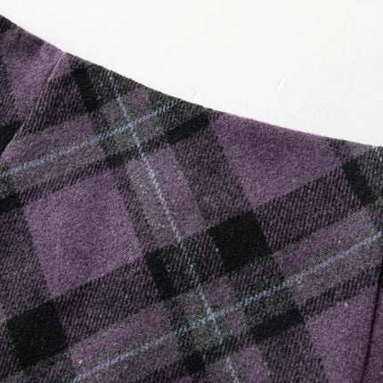 FSLE Autumn Party Skirt High Waist Retro Plaid Knit WoolShort Skirt For Women 2025 Fall Winter New Arrival Y2K Mini A-line Skirt PlatiNum