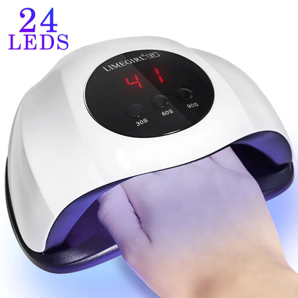 LIMEGIRL Rofessional 24LED Nail Lamp with LCD Display & Sensor Suitable for /LED Nail Polish, 4 Timer Settings, Instant Nail Dryer for Gel Polish, Lamp for Home Salon, Nail Glue Tool, No Adapter Required Gift for DIY