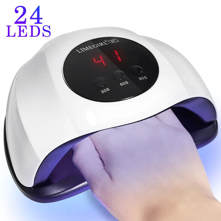 LIMEGIRL Rofessional 24LED Nail Lamp with LCD Display & Sensor Suitable for /LED Nail Polish, 4 Timer Settings, Instant Nail Dryer for Gel Polish, Lamp for Home Salon, Nail Glue Tool, No Adapter Required Gift for DIY
