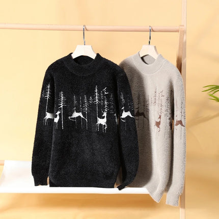Winter new style Men's Sweater Long sleeve Letter Pattern Men Fashion Sweaters Thicken Warm Wool Pullovers Sweater