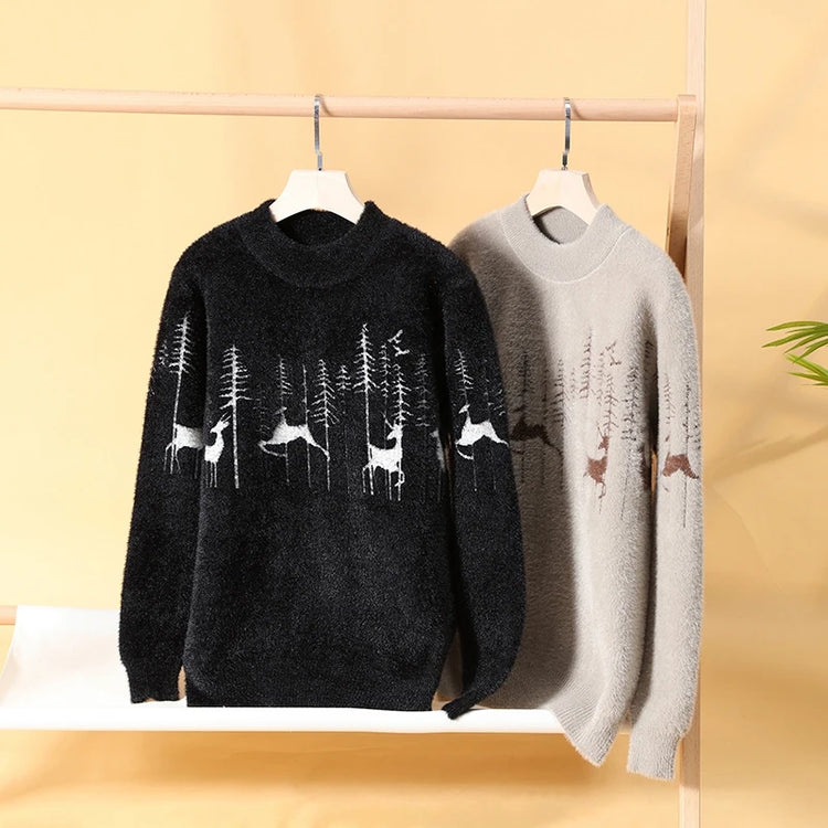 Winter new style Men's Sweater Long sleeve Letter Pattern Men Fashion Sweaters Thicken Warm Wool Pullovers Sweater