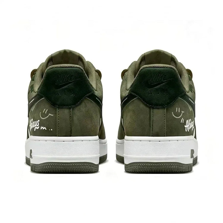 Nike Air Force 1 Forest Journal Synthetic Leather Slip Resistant Cushioning Abrasion Resistant Low top Skateboard Shoes