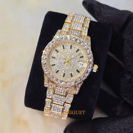 Orologio da Donna Elegante con Quadrante Piccolo Rosa, Orologio da Polso Mini con Diamanti Bling-Bling di Lusso per Abiti da Sera, Regalo per Lei platinumshop