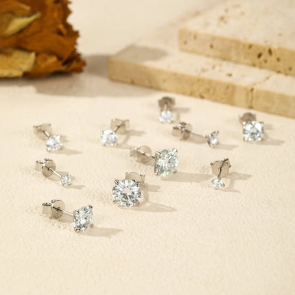 MODIAN 5 Sizes D Color Moissanite Earrings 925 Sterling Silver Sparkling Luxury Stud Earrings For Women Wedding Fine Jewelry PlatiNum