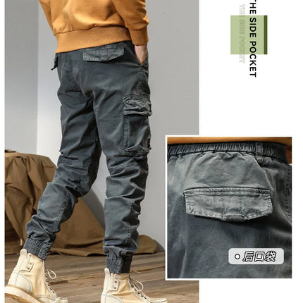 CAAYU Joggers Cargo Pants Men Casual Y2k MultiPocket Male Trousers Sweatpants Streetwear Techwear Tactical Track Black Pants Men