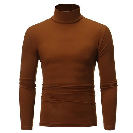 Thermal Underwear Tops Men Spring Clothes Thermal Shirt Autumn Men's Winter Tights High Neck Thin Slim Fit Long Sleeve T-shirt PlatiNum