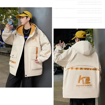 High Quality Men's Casual Hooded Jackets 2026 Spring Autumn Outdoor Coat Youth Streetwear Plus Size M-4XL Top Windproof Clothing