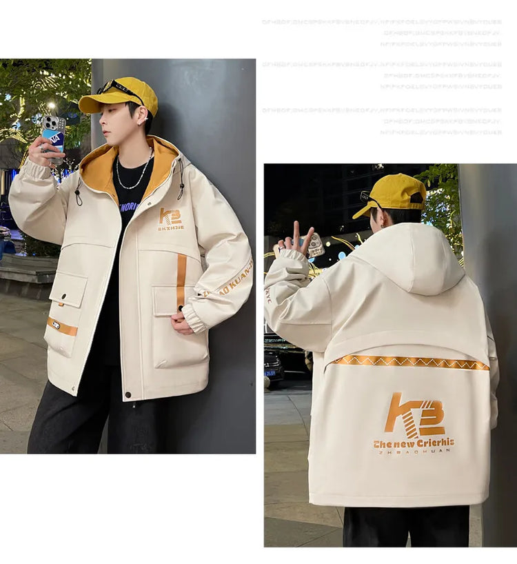 High Quality Men's Casual Hooded Jackets 2026 Spring Autumn Outdoor Coat Youth Streetwear Plus Size M-4XL Top Windproof Clothing