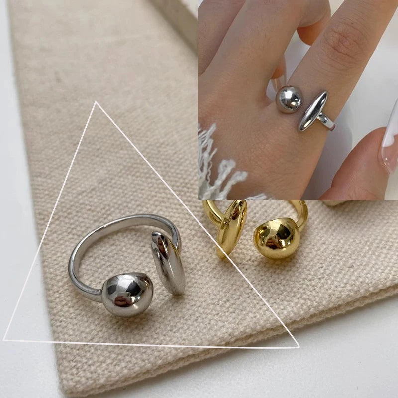 VENTFILLE Anello largo ad arco in argento sterling 925 per gioielli di design punk con geometria femminile regalo asimmetrico Dropshipping