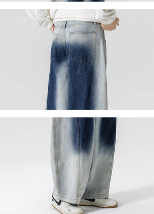 Jeans Pantaloni casual stile americano da uomo Pantaloni lanterna da uomo larghi alla moda Streetwear Pantaloni hip-hop da uomo in denim oversize a gamba larga