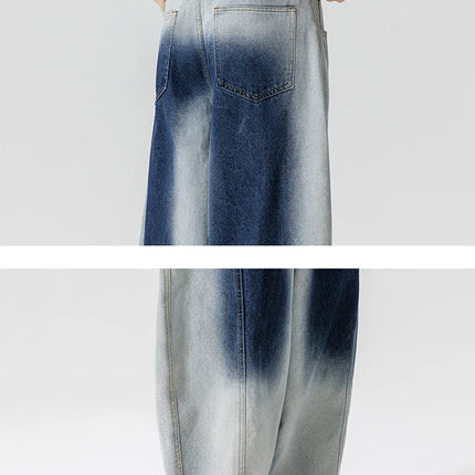 Jeans Pantaloni casual stile americano da uomo Pantaloni lanterna da uomo larghi alla moda Streetwear Pantaloni hip-hop da uomo in denim oversize a gamba larga