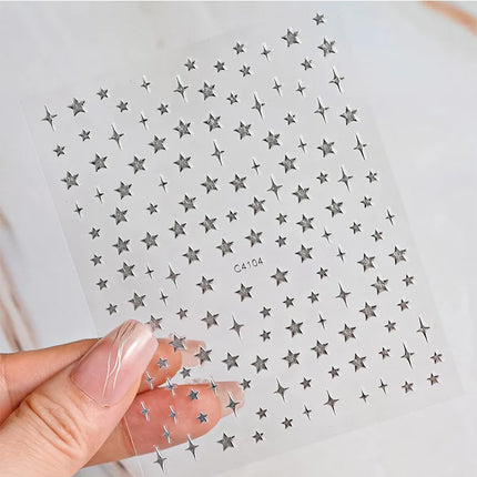 ail Stickers Self-adhesive Nail Ribbon Star Sticker Gel Polish Decals Kawaii Accesories ZJT15