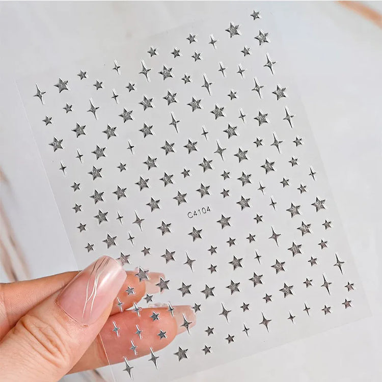 ail Stickers Self-adhesive Nail Ribbon Star Sticker Gel Polish Decals Kawaii Accesories ZJT15