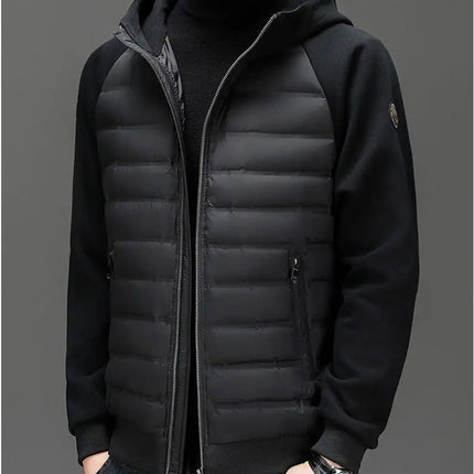 Men's Stylish Hooded Down Jacket 90% Goose Down Short Youth Coat High Quality Fashion Autumn Winter Regular Fit