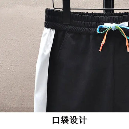 Spring Autumn Casual Men Sets Jacket + Pants Two Pieces Fashion Korean Trend Hooded Baseball Uniform Suit Man Outfit