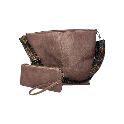 Borsa tote in morbida PU a 2 pezzi, grande capacità, stile bohémien, con tracolla larga, borsa a spalla e a mano, regalo di compleanno ideale