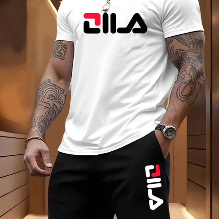 Completo Sportivo Estivo da Uomo per Spiaggia, Casual, per Basket e Attività all'Aperto, Comodo Set Due Pezzi con T-Shirt Larga alla Moda e Pantaloncini platinumshop