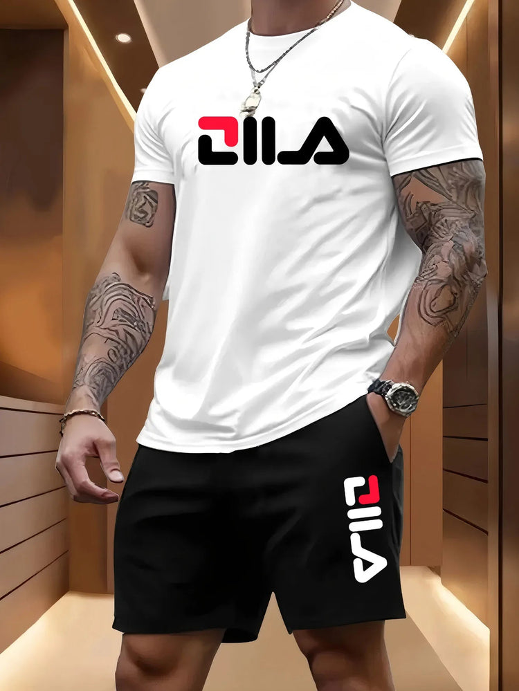 Completo Sportivo Estivo da Uomo per Spiaggia, Casual, per Basket e Attività all'Aperto, Comodo Set Due Pezzi con T-Shirt Larga alla Moda e Pantaloncini platinumshop
