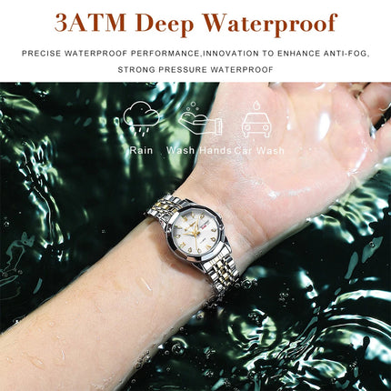 POEDAGAR orologi da donna di marca di lusso impermeabile luminoso data settimana orologio al quarzo per donna orologio da donna di moda in acciaio inossidabile platinumshop