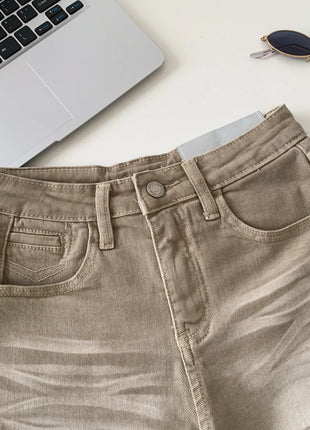 SINGREINY Pantaloncini in denim sfumato da donna, di alta qualità, estetici, casual, comodi, stile americano retrò, basici, da spiaggia