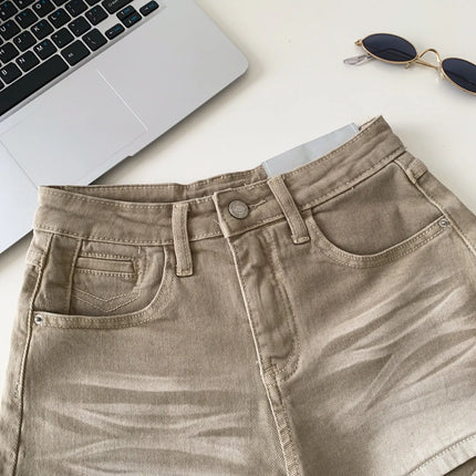 SINGREINY Women's Gradient Denim Shorts, High Quality, Aesthetic, Casual, Comfortable, American Retro Style, Basic, Beach