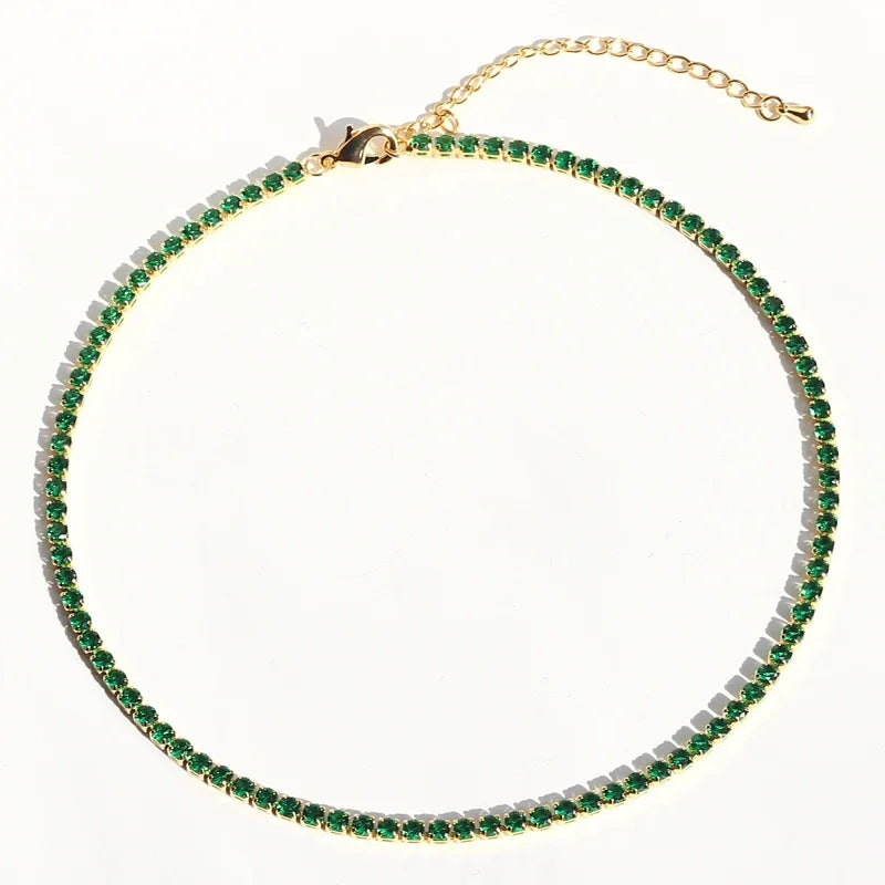 Lusso AAA + 3mm CZ 1 fila lucida catena da tennis collana HipHop ghiacciato Bling zircone cubico girocollo gioielli placcati in oro per le donne