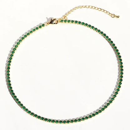 Lusso AAA + 3mm CZ 1 fila lucida catena da tennis collana HipHop ghiacciato Bling zircone cubico girocollo gioielli placcati in oro per le donne