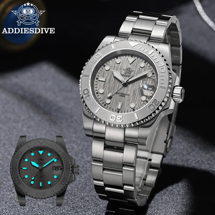 ADDIESDIVE AD2087 Men Watch Waterproof 20Bar Driver Sapphire Glass BGW9 Luminous Reloj Hombre NH35 Automatic Mechanical Watch
