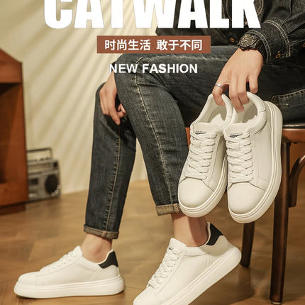 Leather Men Shoes Sneakers Trend Casual Shoe Breathable Leisure Male Sneakers Non-slip Footwear Men Vulcanized Shoes2026