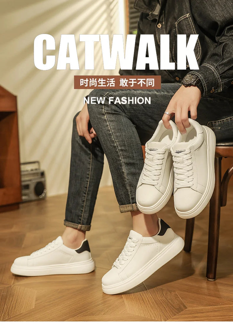 Leather Men Shoes Sneakers Trend Casual Shoe Breathable Leisure Male Sneakers Non-slip Footwear Men Vulcanized Shoes2026