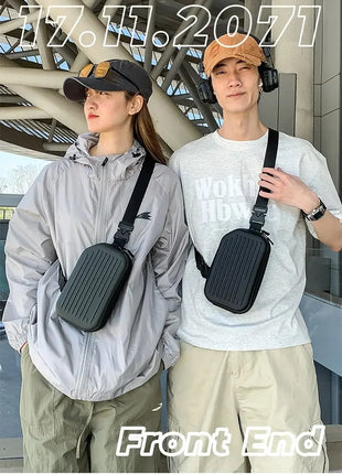 Borsa a tracolla rigida nera, leggera e portatile, per adulti, ideale per il trasporto quotidiano, lo shopping, le brevi camminate all'aperto e l'uso quotidiano.