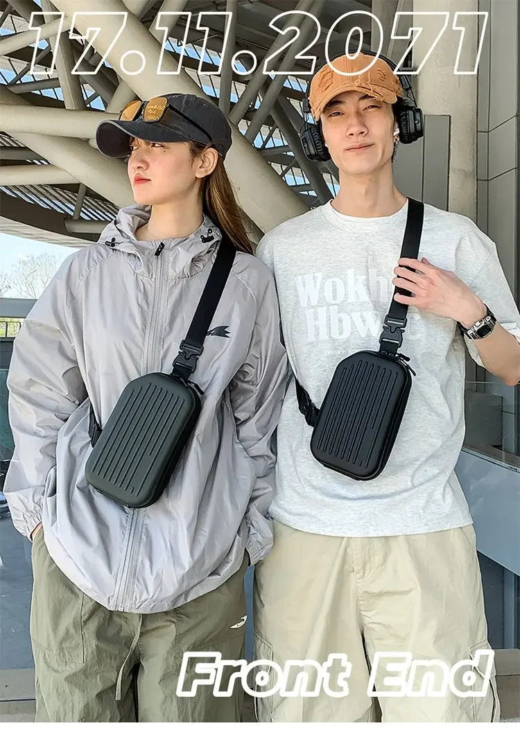 Borsa a tracolla rigida nera, leggera e portatile, per adulti, ideale per il trasporto quotidiano, lo shopping, le brevi camminate all'aperto e l'uso quotidiano.