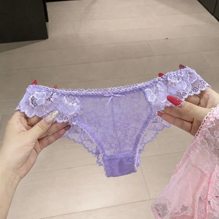 Sexy Lace Women Underwear Thin Breathable Comfort Low‑rise Panties No‑restraint Soft Ladies Teen Girls Briefs Daily Wear